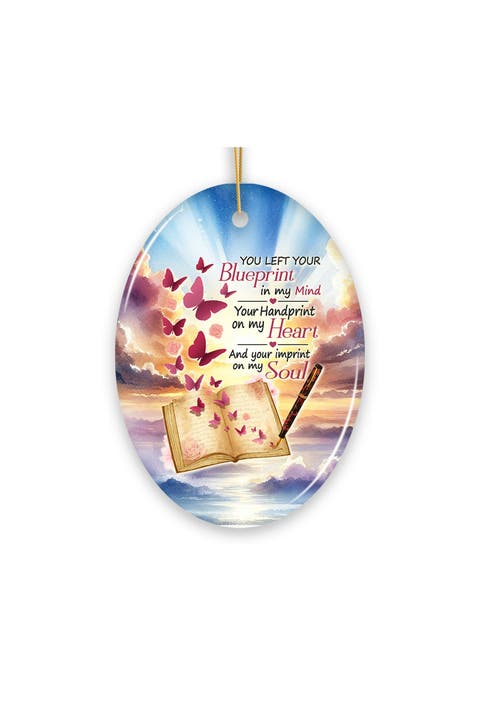 Blueprint In Mind Butterfly Sunrise Oval Ornament