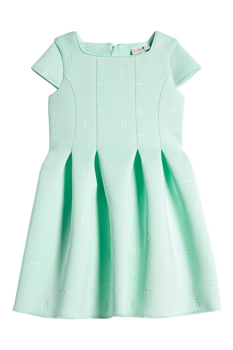 Kids' Embossed Scuba Crepe Dress, Main, color, MINT