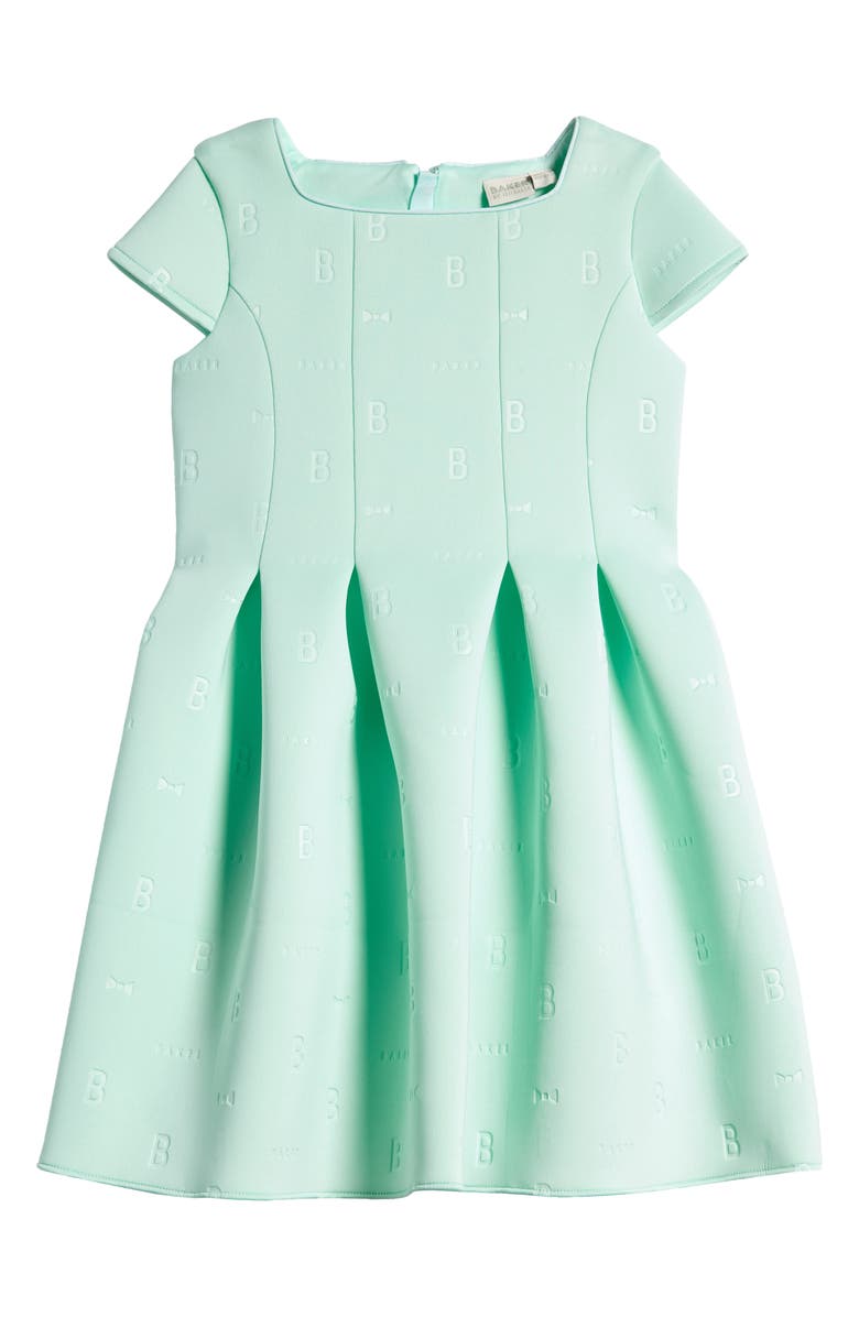 Baker by Ted Baker Kids' Embossed Scuba Crepe Dress, Main, color, Mint