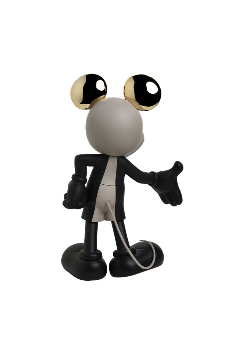 Mickey Mouse Hoppen Figurine, Alternate, color, Taupe, Black / Gold
