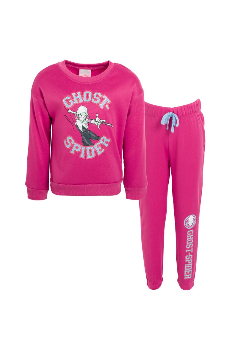 Spider-Gwen Spider-Man Fleece Sweatshirt & Pants Set, Alternate, color, Purple