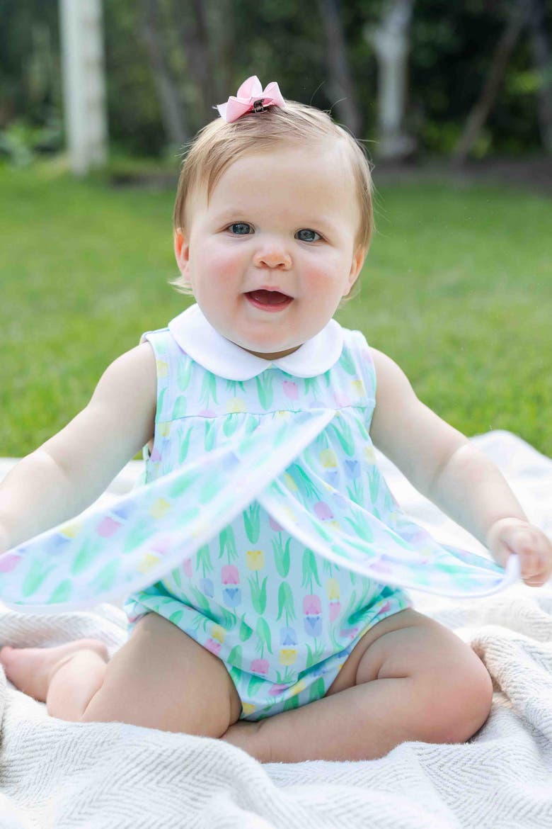 Printed Knit Tulip Romper, Alternate, color, Multi