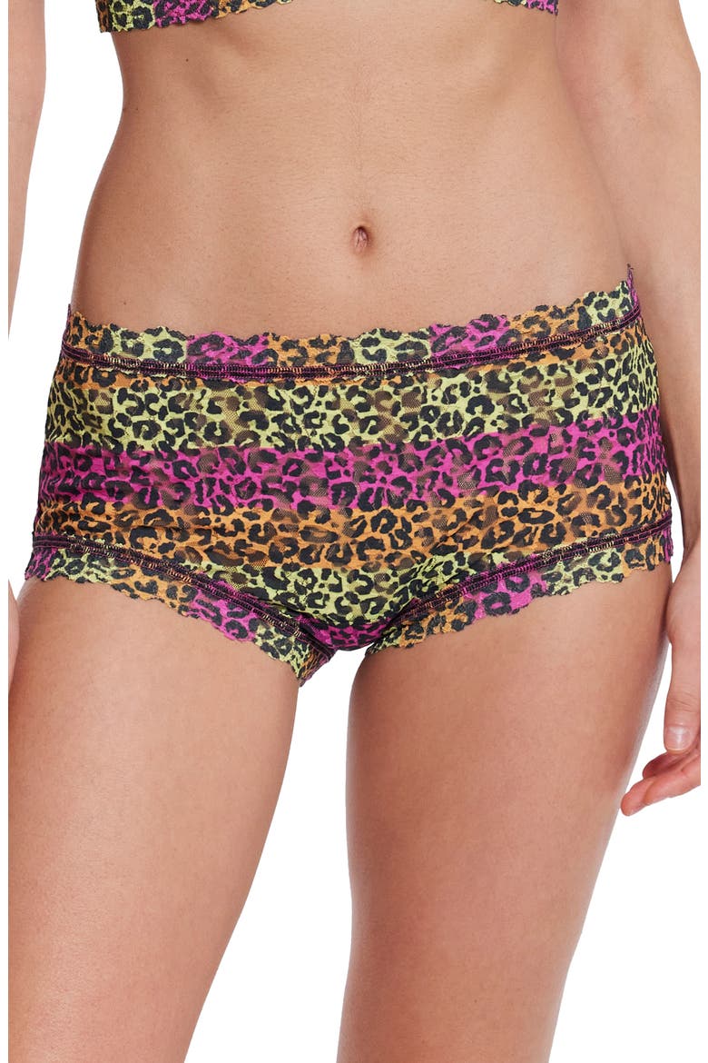 Floral High Waist Briefs, Main, color, ITS ELECTRIC