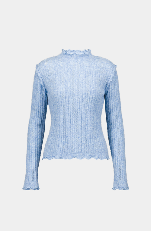 Saemdi Frill Knit Top In Blue