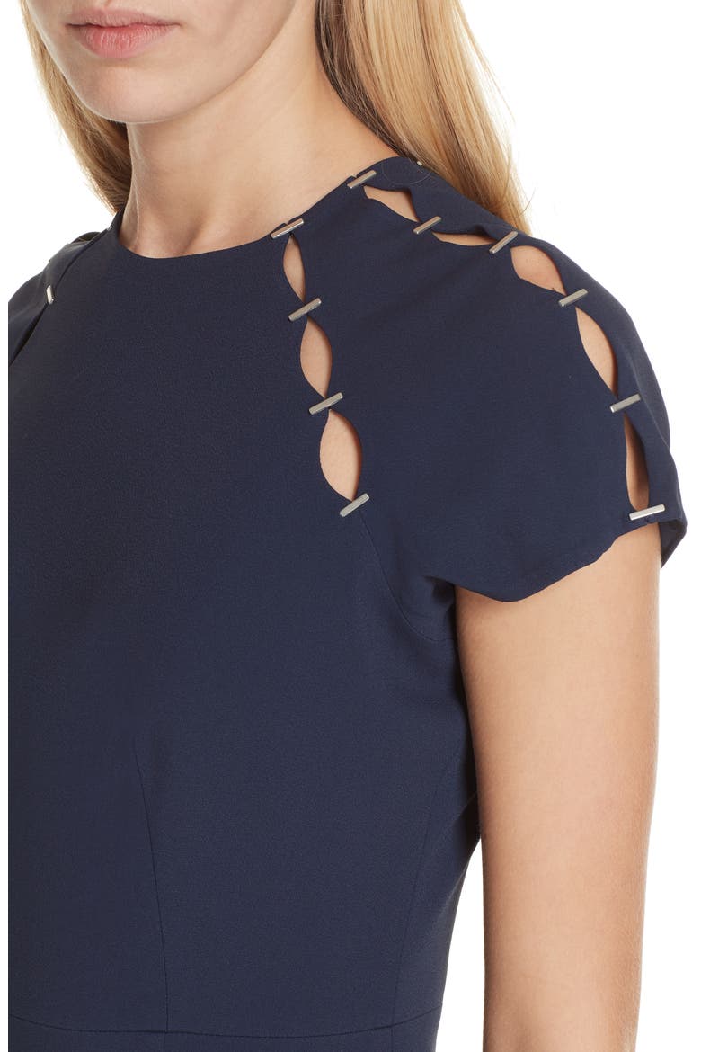 Jonathan Simkhai Stapled Crepe T-Shirt Dress, Alternate, color, MIDNIGHT