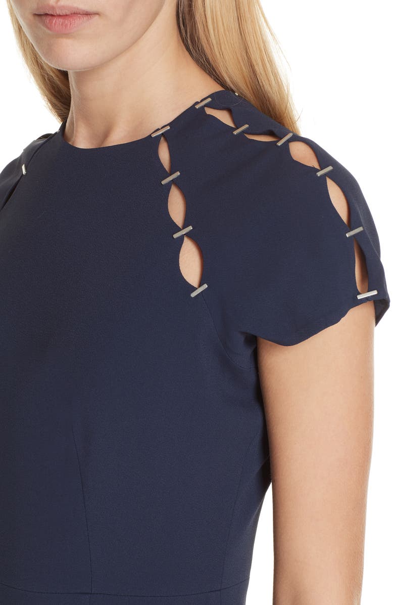 Simkhai Jonathan Simkhai Stapled Crepe T-Shirt Dress, Alternate, color,