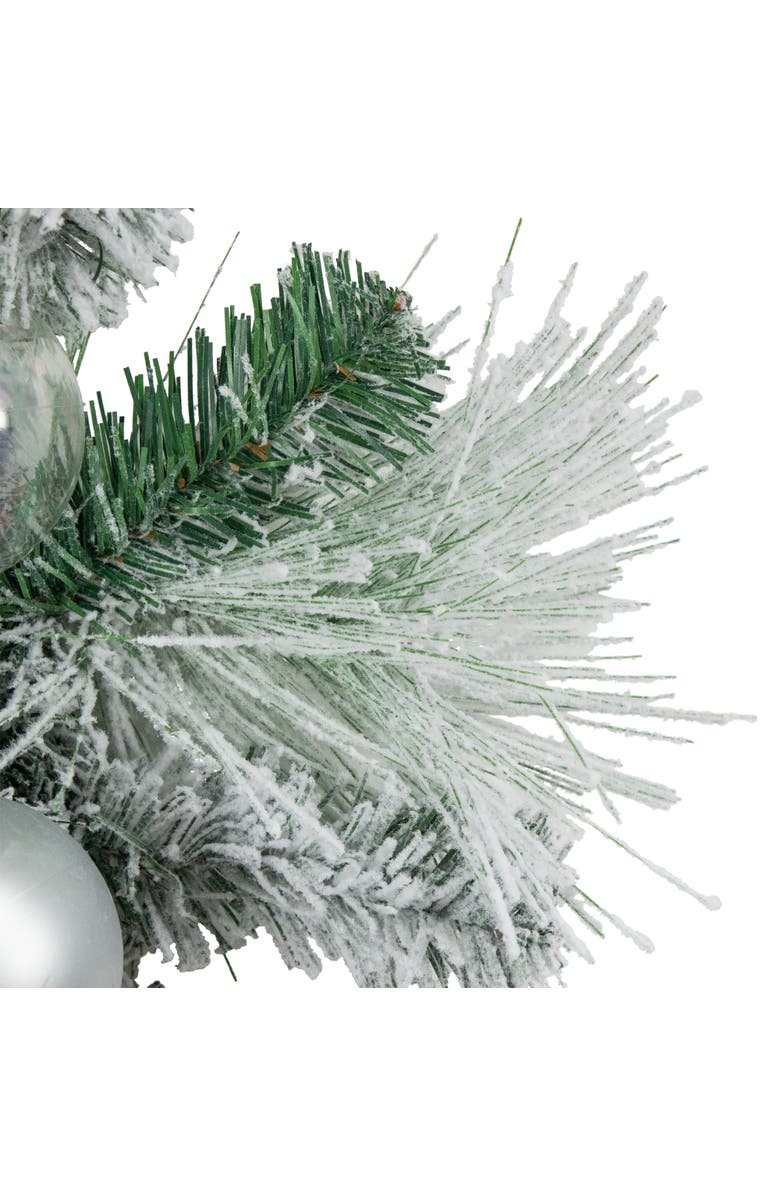 Northlight 6' Flocked Pine Artificial Christmas Garland with Iridescent Ornaments, Unlit, Alternate, color, 
