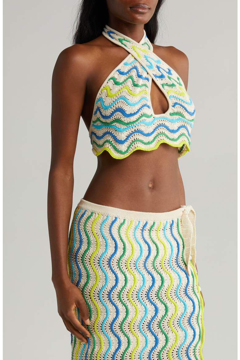 Jade Halter Crop Sweater Cover-Up Top, Alternate, color, JADE MULTI