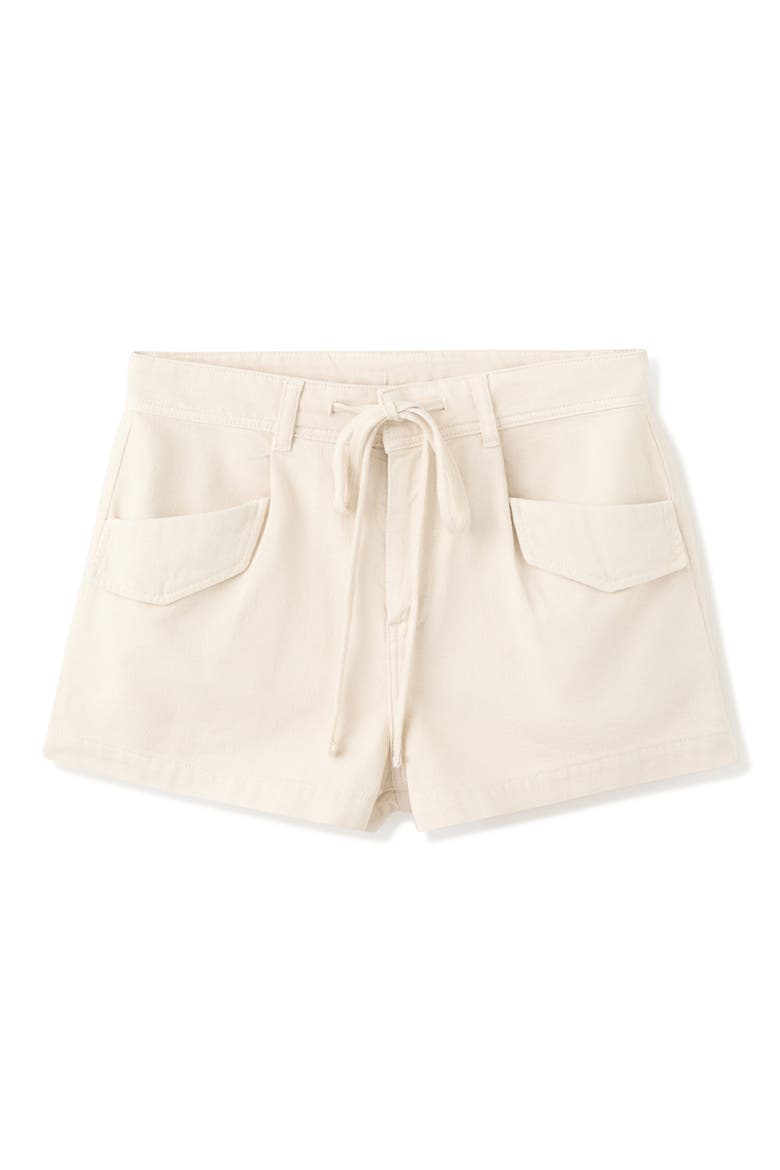 Aria Cotton Drawstring Shorts, Alternate, color, ECRU