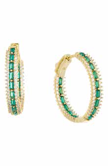 Juvell Cubic Zirconia Inside Out Hoop Earrings