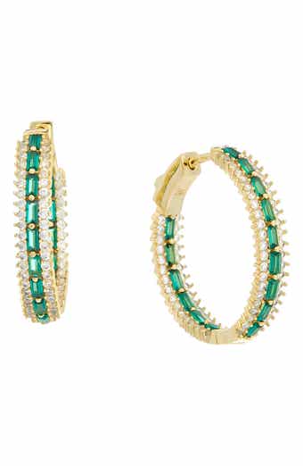 Juvell Cubic Zirconia Inside Out Hoop Earrings