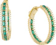 Juvell Cubic Zirconia Inside Out Hoop Earrings