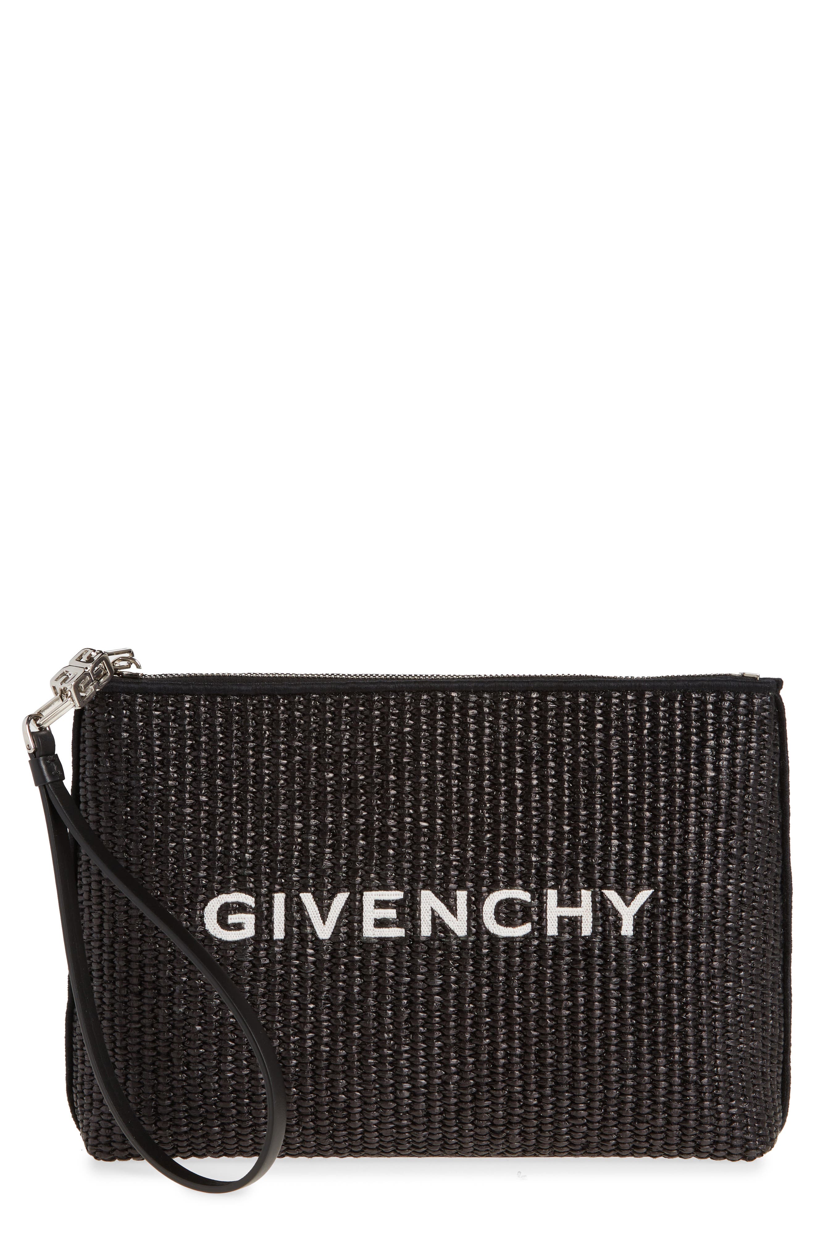 Givenchy Raffia Travel Pouch, Main, color, 