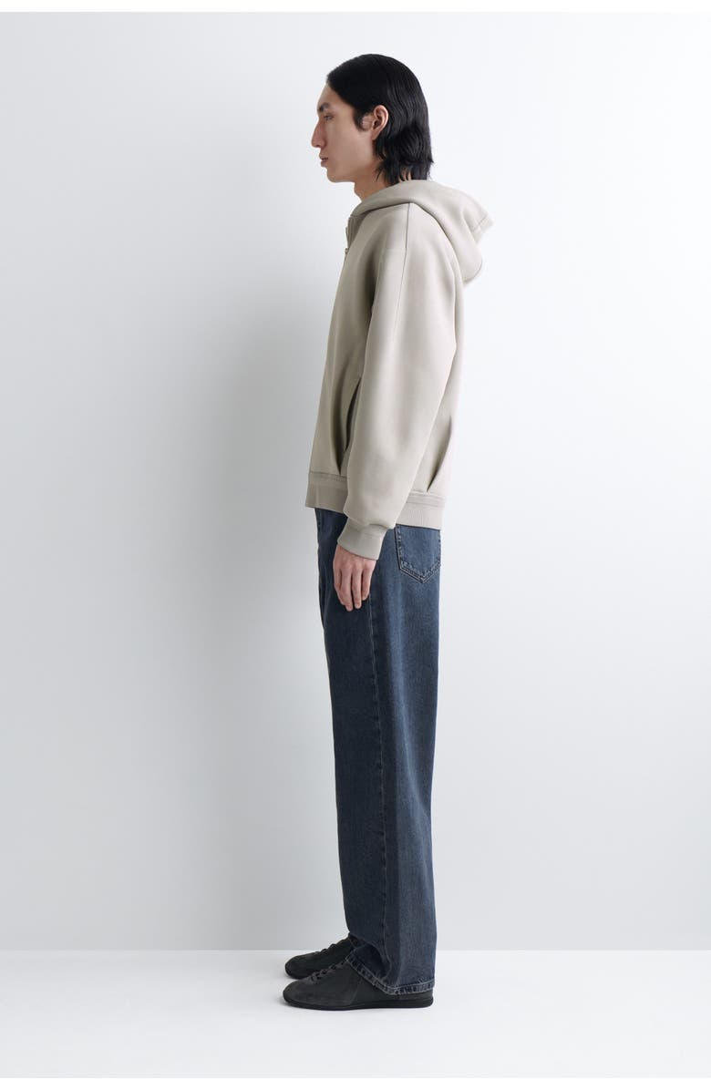 COS Cotton-Piqué Zip-Up Hoodie, Alternate, color, Beige