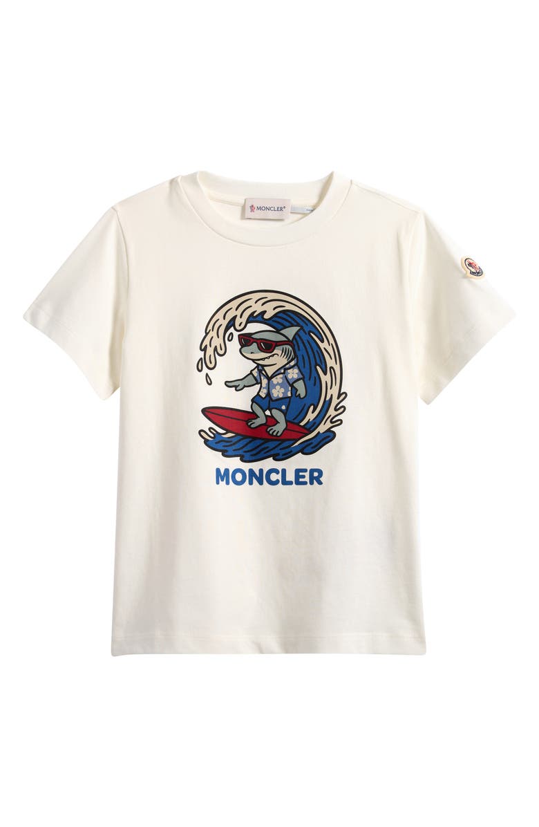 Moncler Kids' Cotton Graphic T-Shirt, Main, color, White