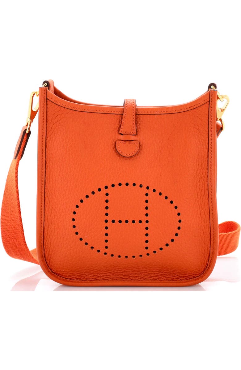 Pre-Owned Hermes Evelyne Bag Gen III Clemence TPM, Main, color, Orange Minium