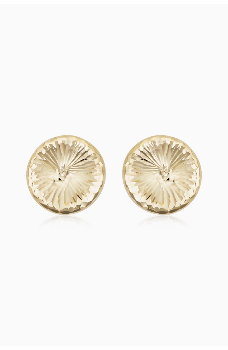 Oradina 14K Yellow Gold Sunburst Round Studs, Main, color, Yellow Gold