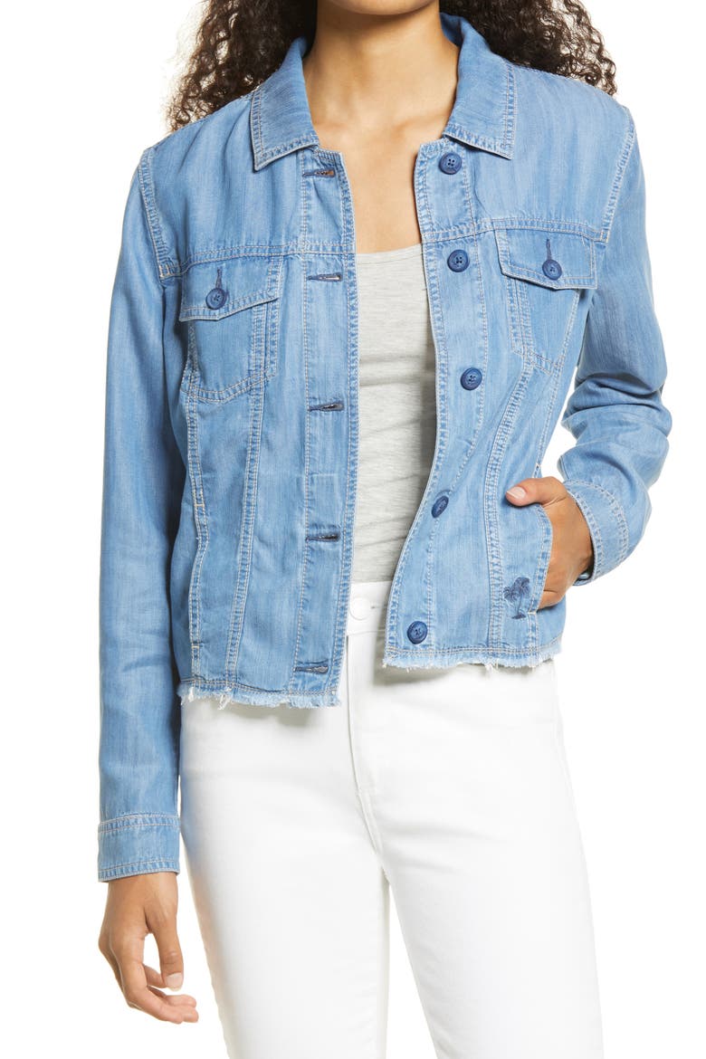 O'lei Chambray Jacket, Main, color, MED INDIGO WASH