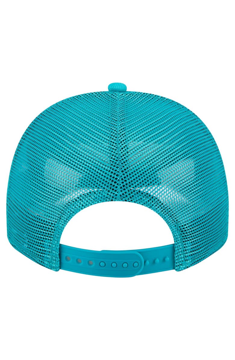 New Era Men's New Era Aqua Miami Dolphins Vintage Team Rope A-Frame Trucker 9FIFTY Snapback Hat, Alternate, color, Aqua