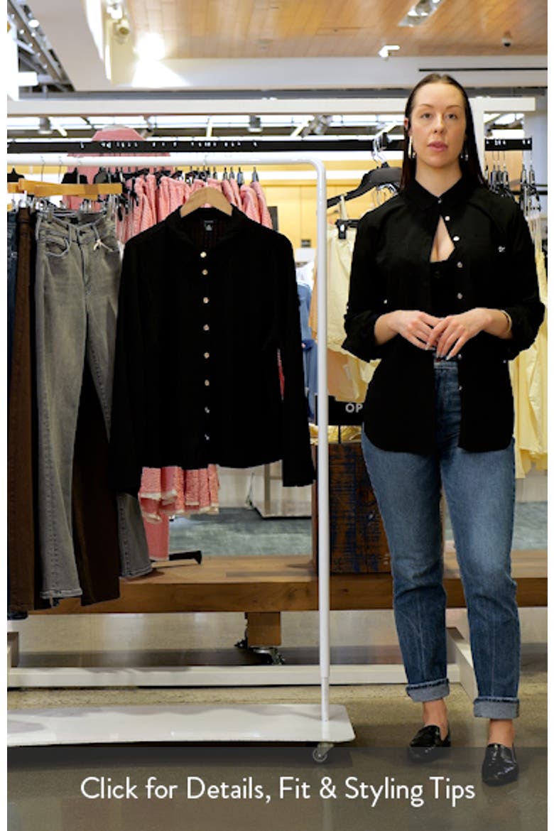 Flare Sleeve Knit Button-Up Shirt video