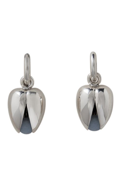 Annika Inez Open Pod Drop Earrings in Silver 