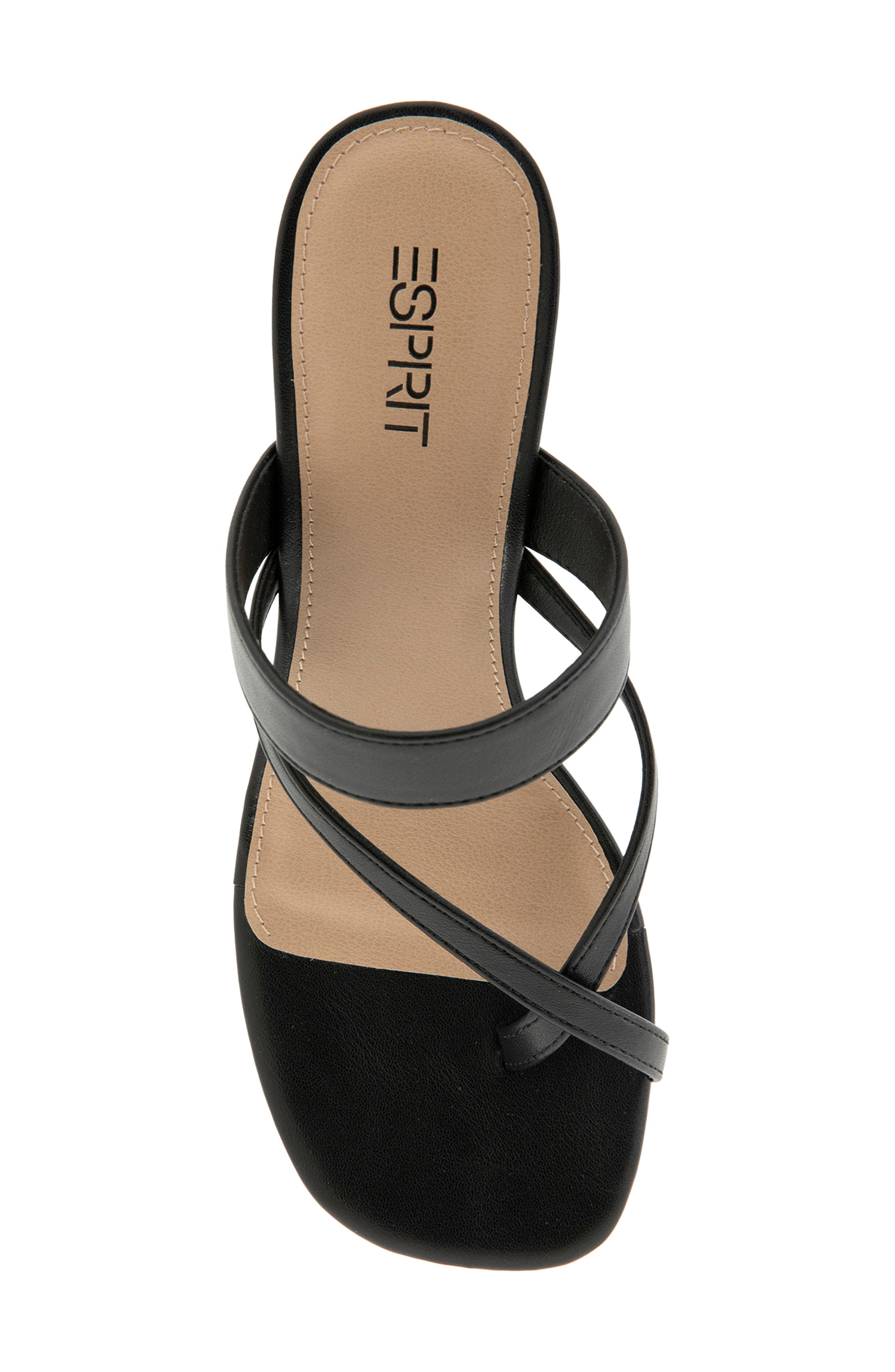 Esprit Elian Toe Loop Sandal, Alternate, color, Black Pu