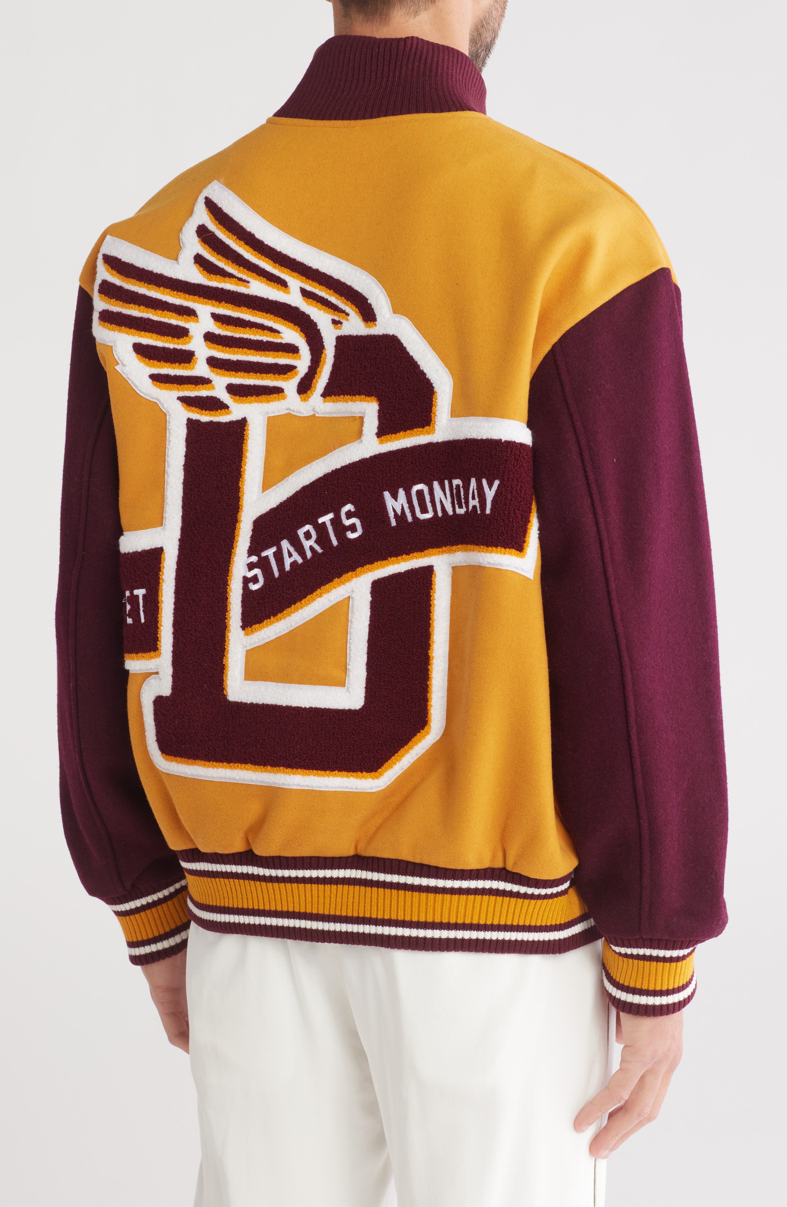 DIET STARTS MONDAY Wings Wool Blend Varsity Jacket (Men) | Nordstromrack