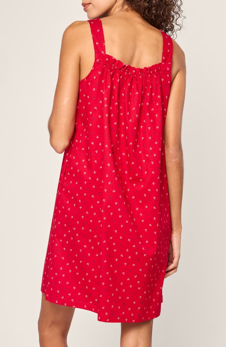 Petite Plume Annabelle Cotton Twill Nightgown, Alternate, color, Red