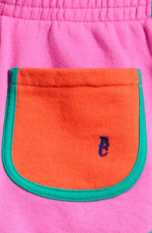 Bobo Choses Kids' Colorblock Organic Cotton Shorts In Fuchsia