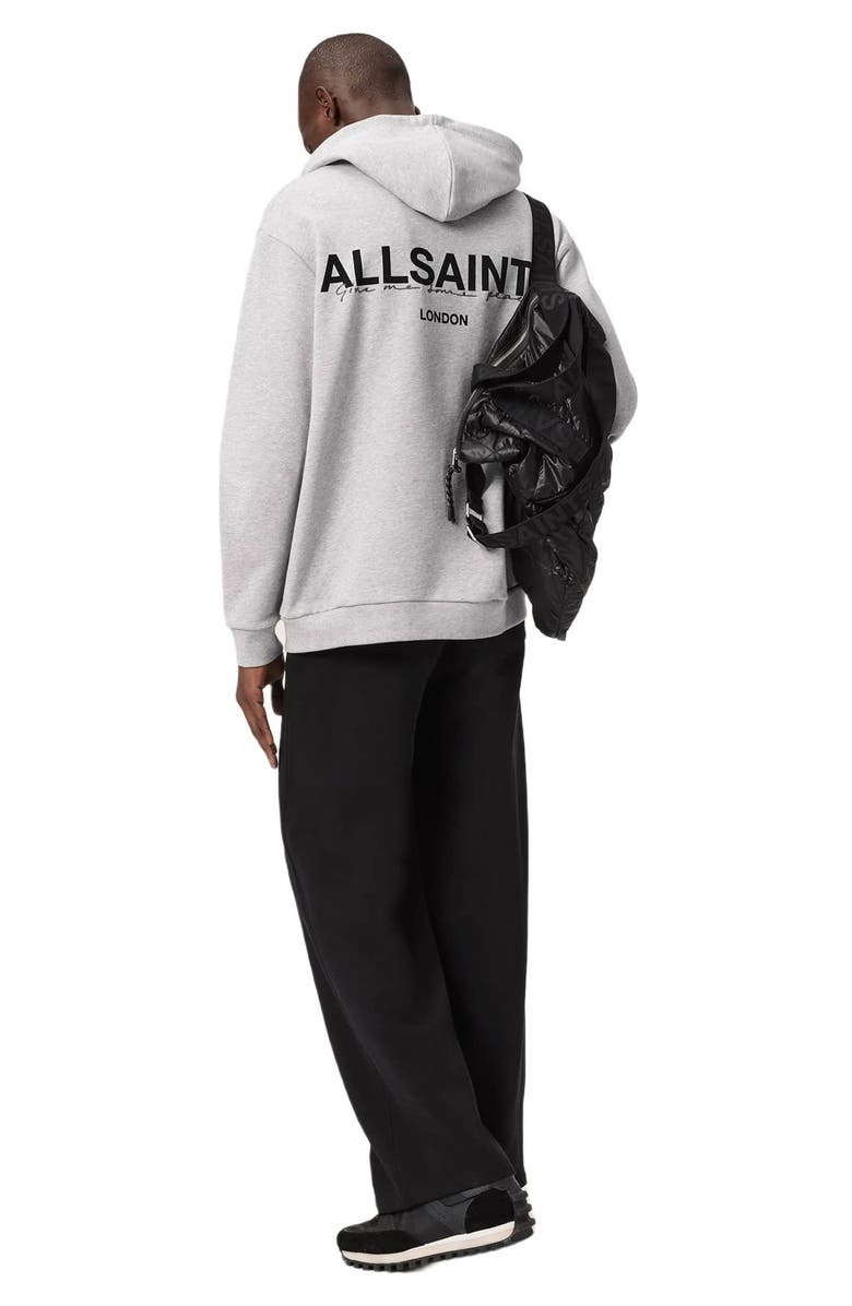 AllSaints Halcyon Oversize Cotton Hoodie, Alternate, color, Light Grey Marl