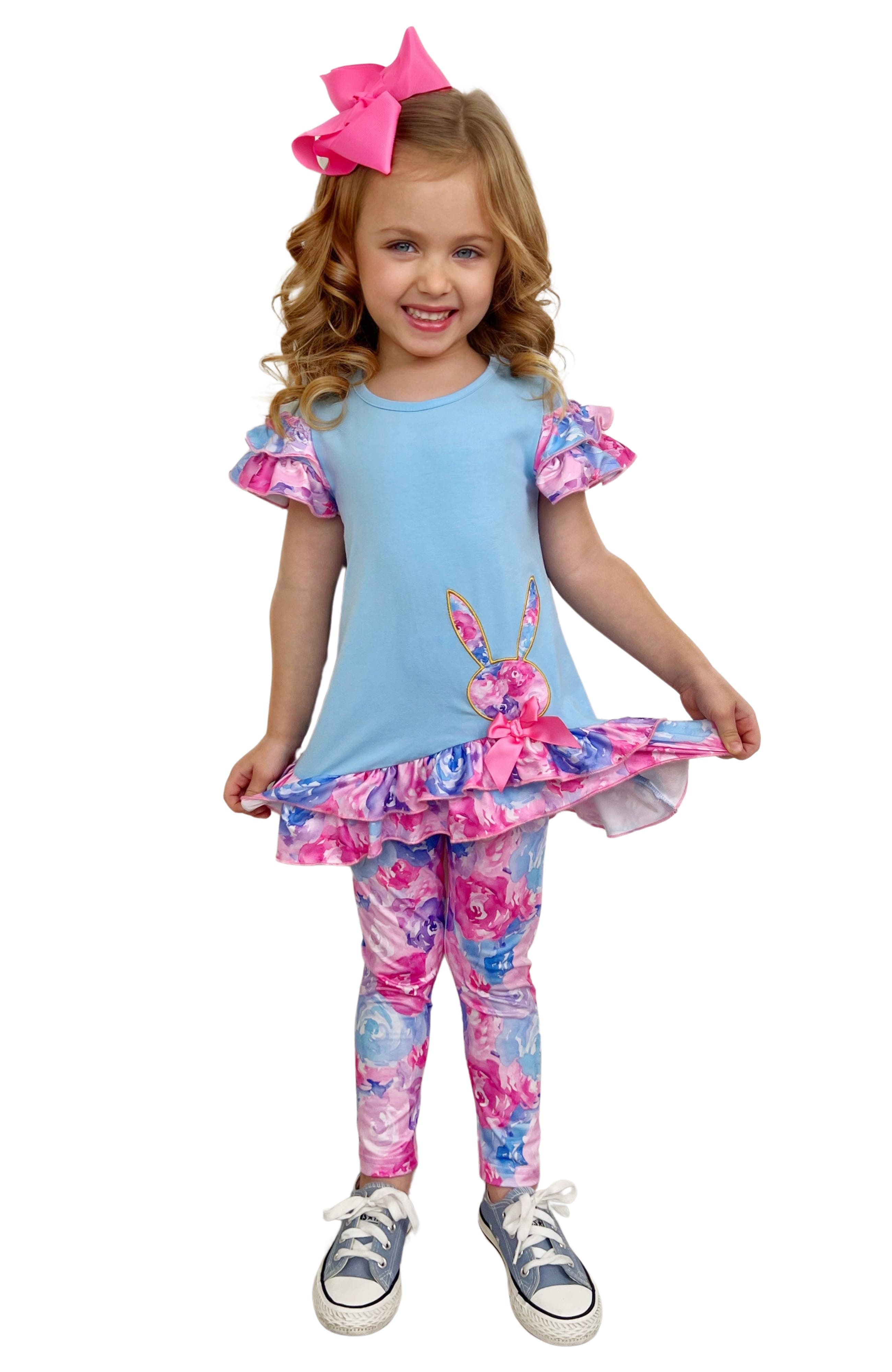 Mia Belle Girls Kids' Girls Radiant Roses Floral Bunny Legging Set