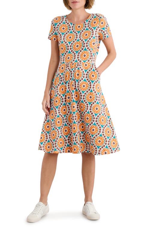 Seasalt Cornwall April Print Stretch Organic Cotton Dress In Multi
