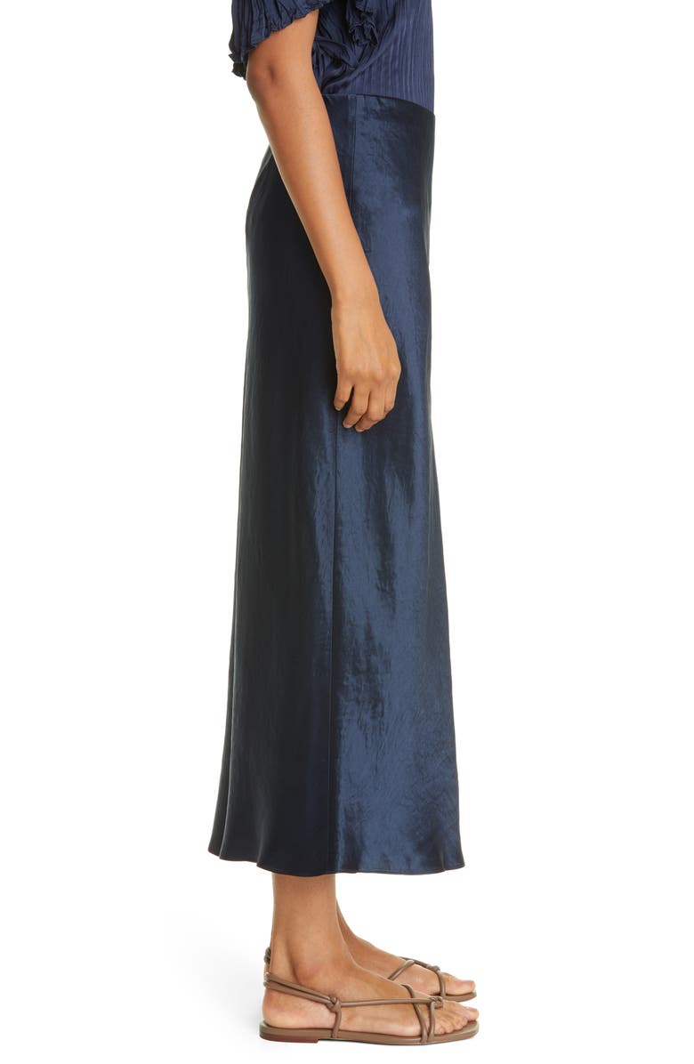 Vince Side Slit Satin Slip Skirt, Alternate, color, 