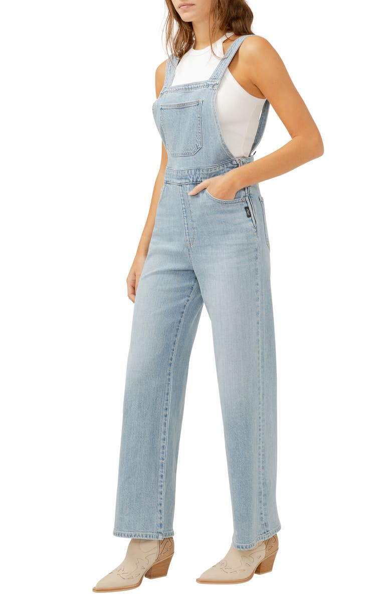Silver Jeans Co. Wide Leg Denim Overalls, Alternate, color, Indigo