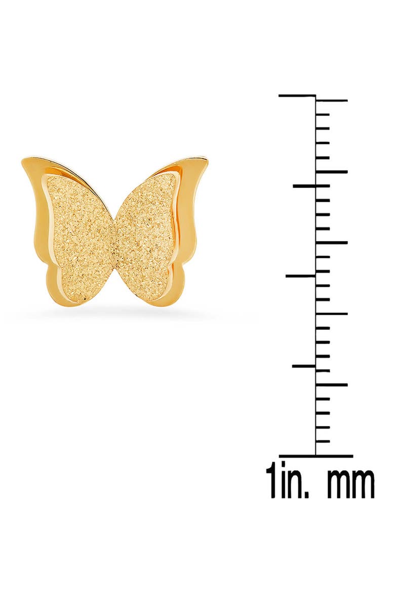 Sand Dust Layered Butterfly Stud Earrings, Alternate, color, GOLD