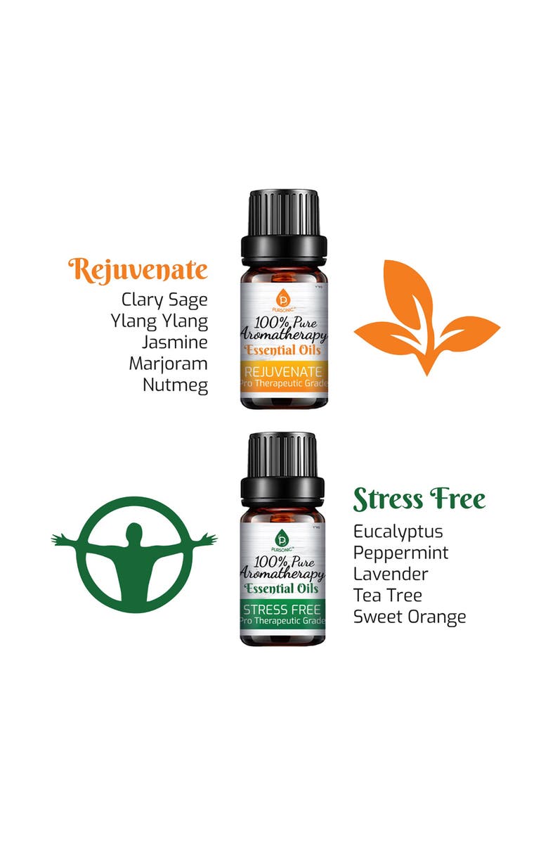 PURSONIC 6 Pack of 100% Pure Essential Aromatherapy Oils Blends, Alternate, color, Multicolor