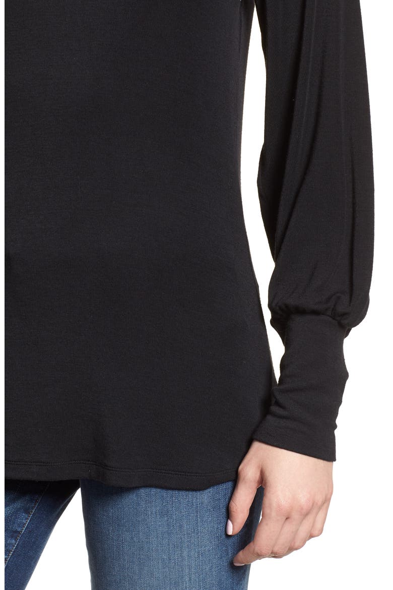 Blouson Sleeve Top, Alternate, color, BLACK