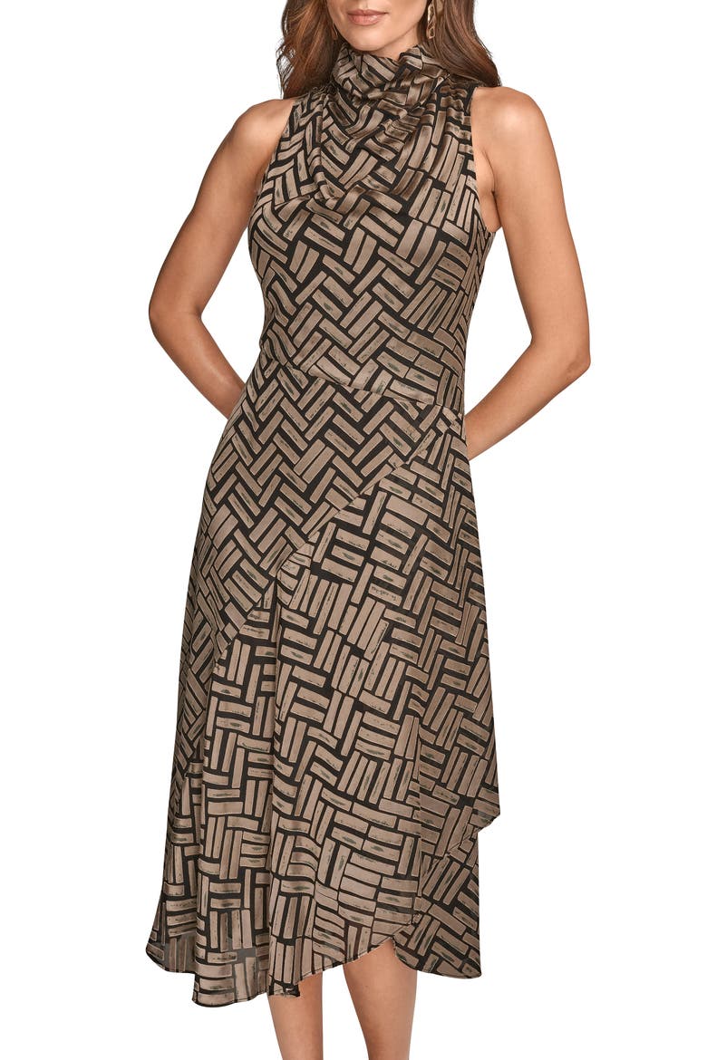 Sleeveless Burnout Midi Dress, Alternate, color, BLACK/ NOLITA