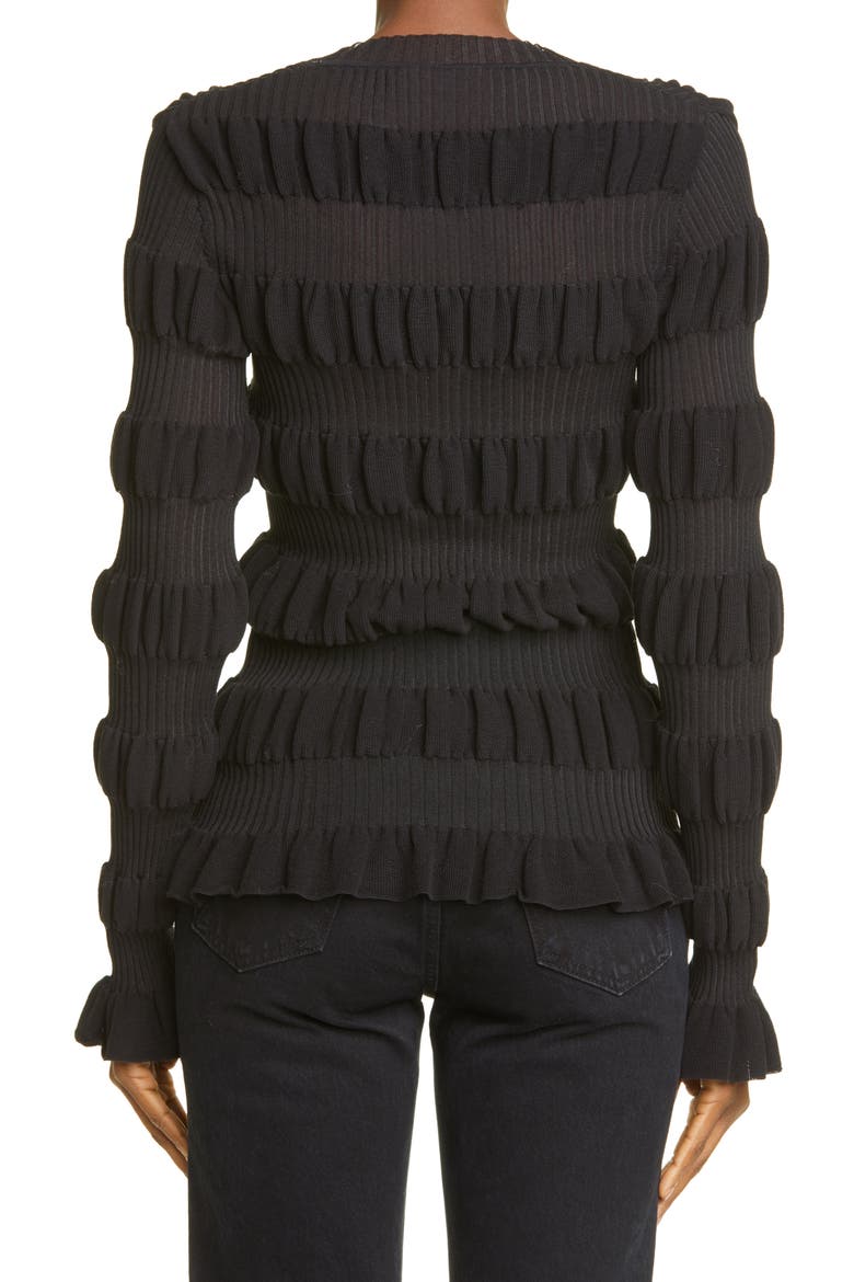 Gigi Texture Stripe Pullover, Alternate, color, BLACK