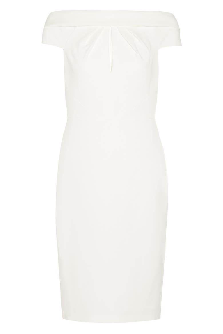 Crepe Tie Back Sheath Dress, Alternate, color, IVORY