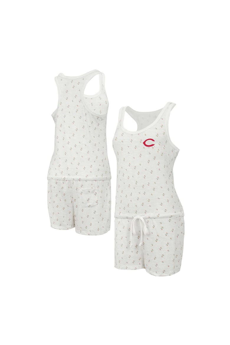 Women's Concepts Sport Cream Cincinnati Reds Gardner Hacci Knit Romper, Main, color, Cream