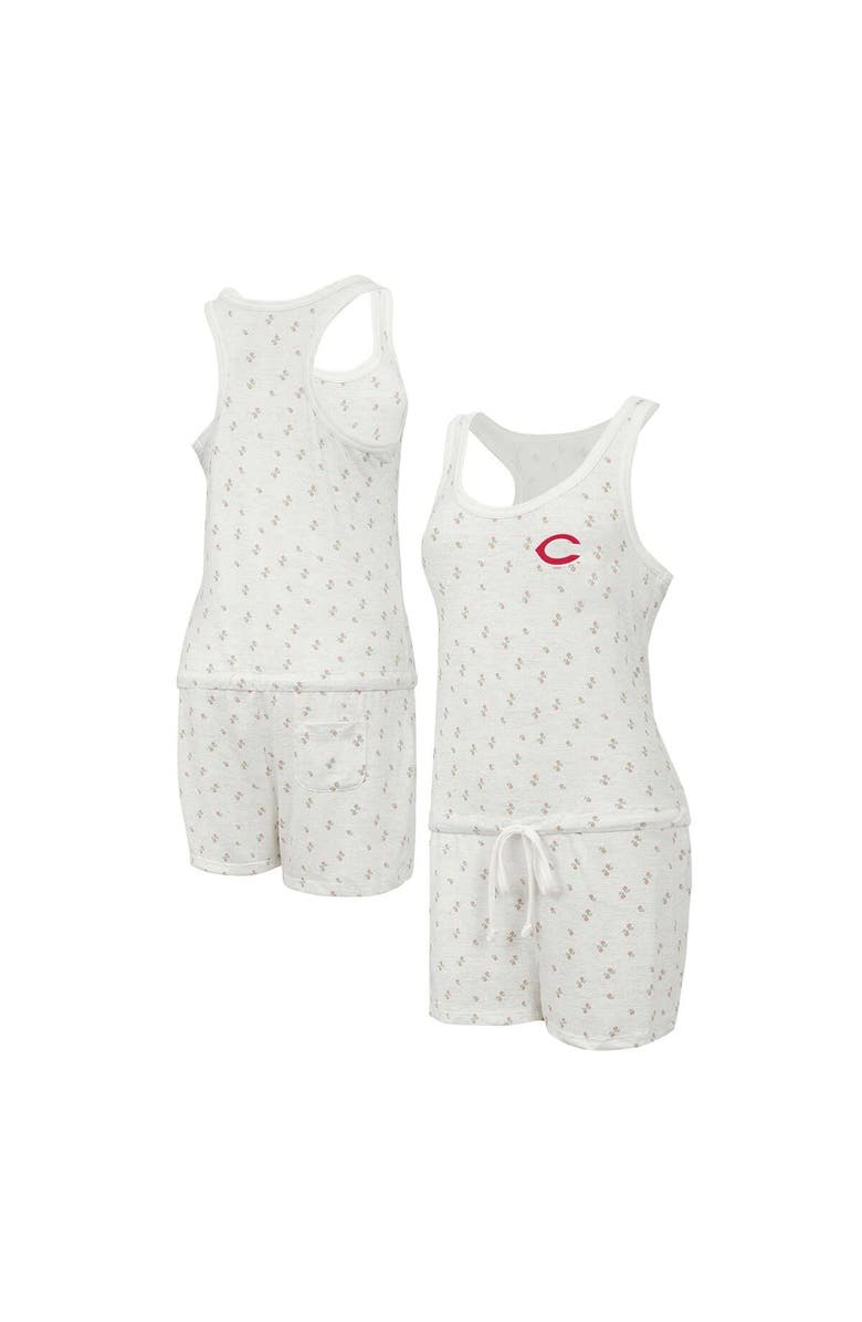 CONCEPTS SPORT Women's Concepts Sport Cream Cincinnati Reds Gardner Hacci Knit Romper, Main, color, Cream