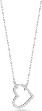 SPHERA MILANO Cubic Zirconia Open Heart Pendant Necklace
