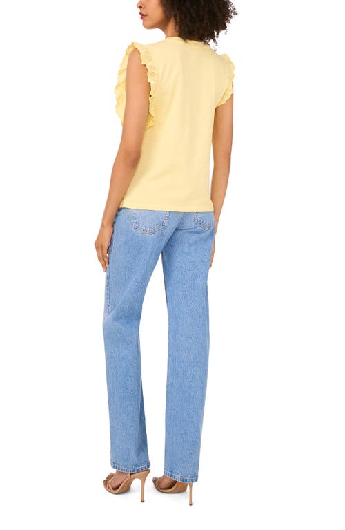 Two By Vince Camuto Ruffle Eyelet Tank Top In Yellow