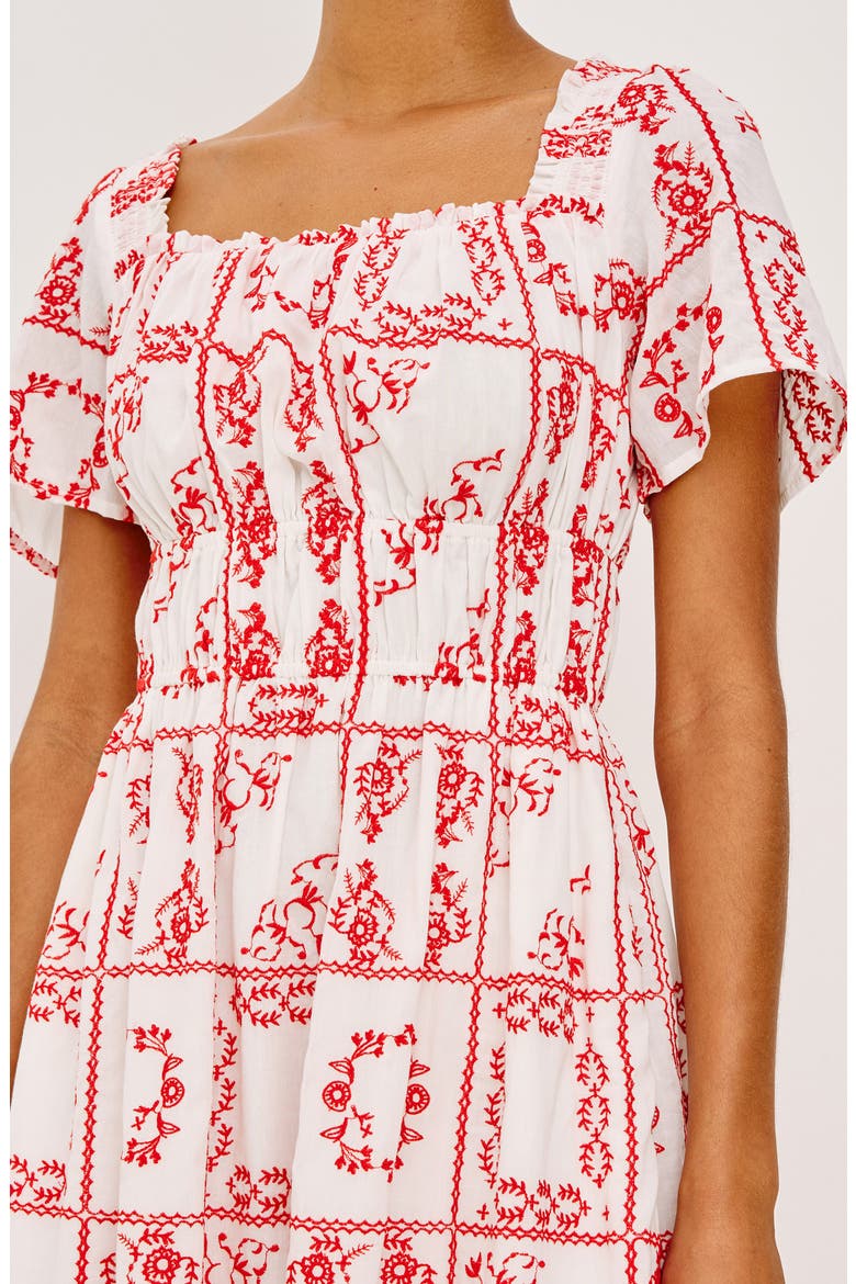 Nanette Print Midi Dress, Alternate, color, IVORY RED HANDKERCHIEF