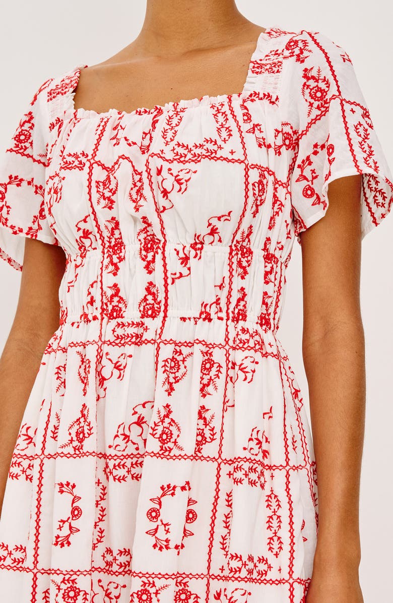 Rails Nanette Print Midi Dress, Alternate, color, Ivory Red Handkerchief