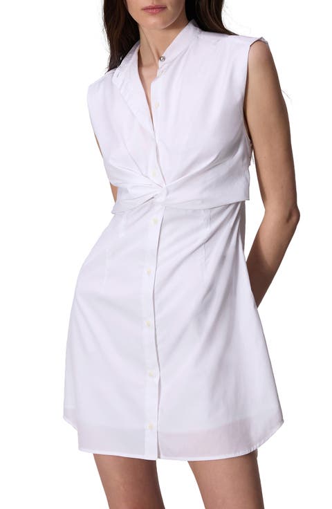 Louisa Sleeveless Poplin Shirtdress