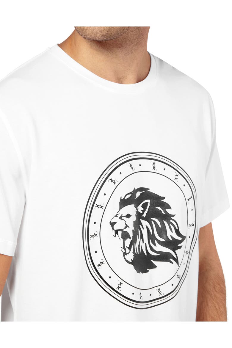 T-Shirt Round Neck Men, Alternate, color, white/black