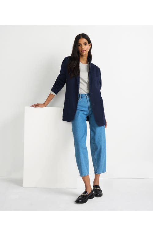 Lands' End Recover High Rise Barrel Leg Ankle Jeans In Hutton Blue Wash