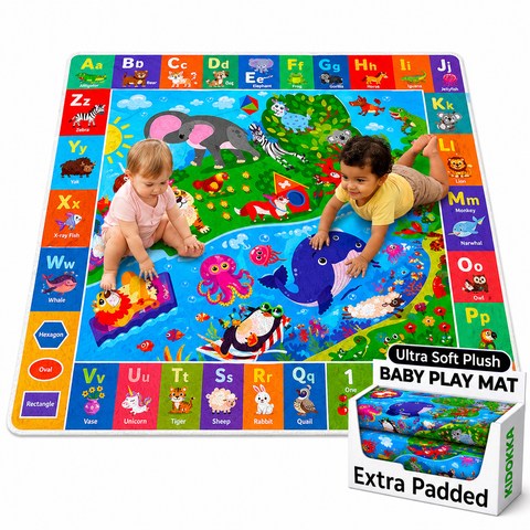 Baby Mat for Floor Play for Babies 6-12 Months - Super Soft ABC Play Mat for Toddlers 1-3